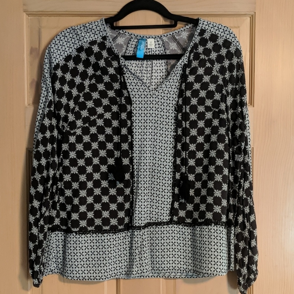 Black and White Blouse